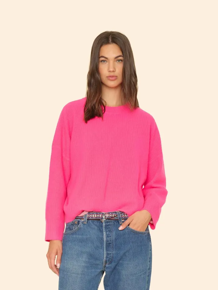 XRENA Dayglo Pink Alfie Sweater Women Sweaters and Jackets