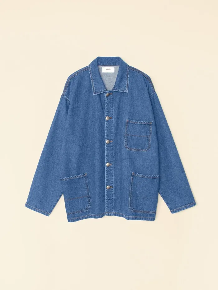 XRENA Deep Indigo Stanford Denim Jacket Women Sweaters and Jackets