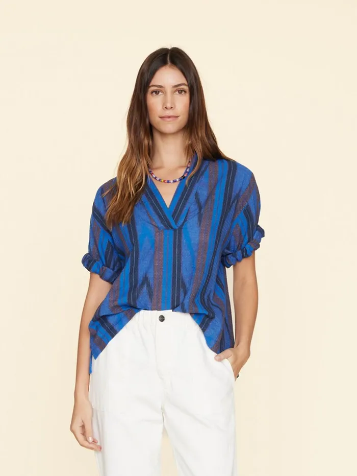 XRENA Electric Blue Avery Top Women Tops