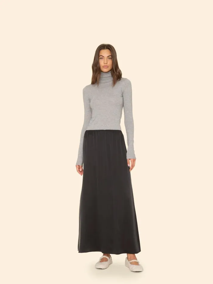 XRENA Jet Black Sela Skirt Women Skirts
