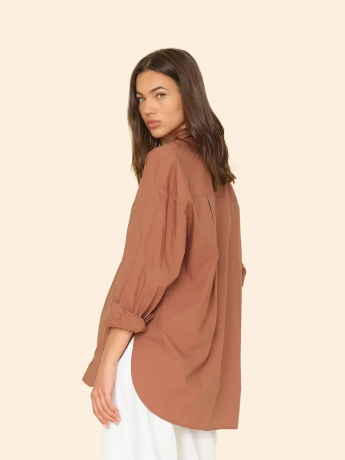 XRENA Latte Brown Sydney Crisp Shirt Women Shirts XRENA Latte Brown Sydney Crisp Shirt Women Shirts