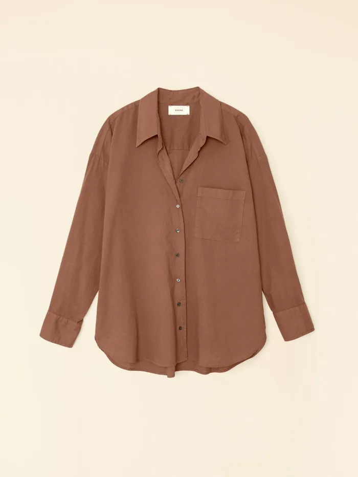 XRENA Latte Brown Sydney Crisp Shirt Women Shirts XRENA Latte Brown Sydney Crisp Shirt Women Shirts
