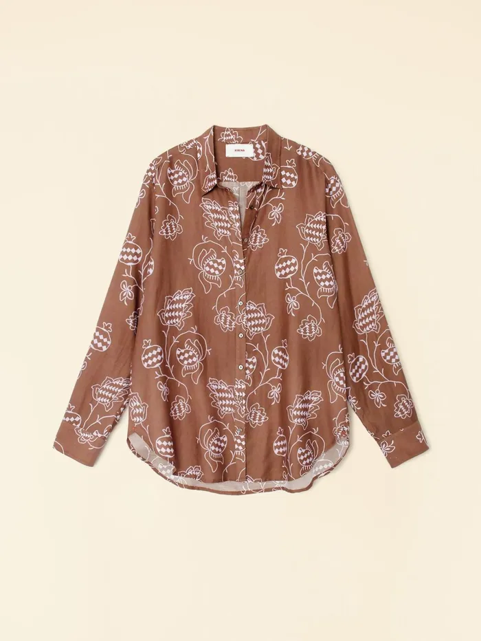 XRENA Mocha Pom Beau Shirt Women Shirts