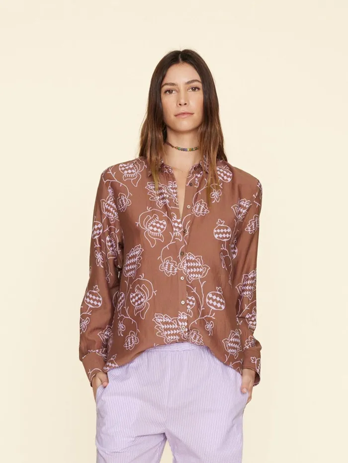 XRENA Mocha Pom Beau Shirt Women Shirts XRENA Mocha Pom Beau Shirt Women Shirts