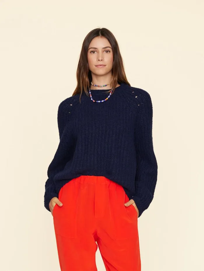 XRENA Navy Blue Landrey Sweater Women Sweaters and Jackets XRENA Navy Blue Landrey Sweater Women Sweaters and Jackets