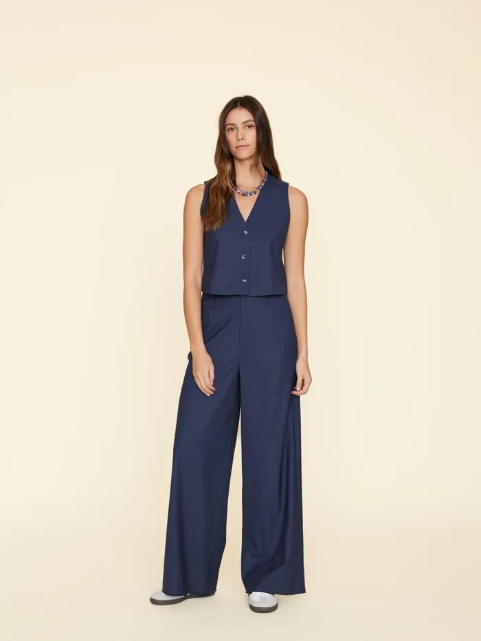 XRENA Navy Melange Portlyn Pant Women Pants and Jumpsuits