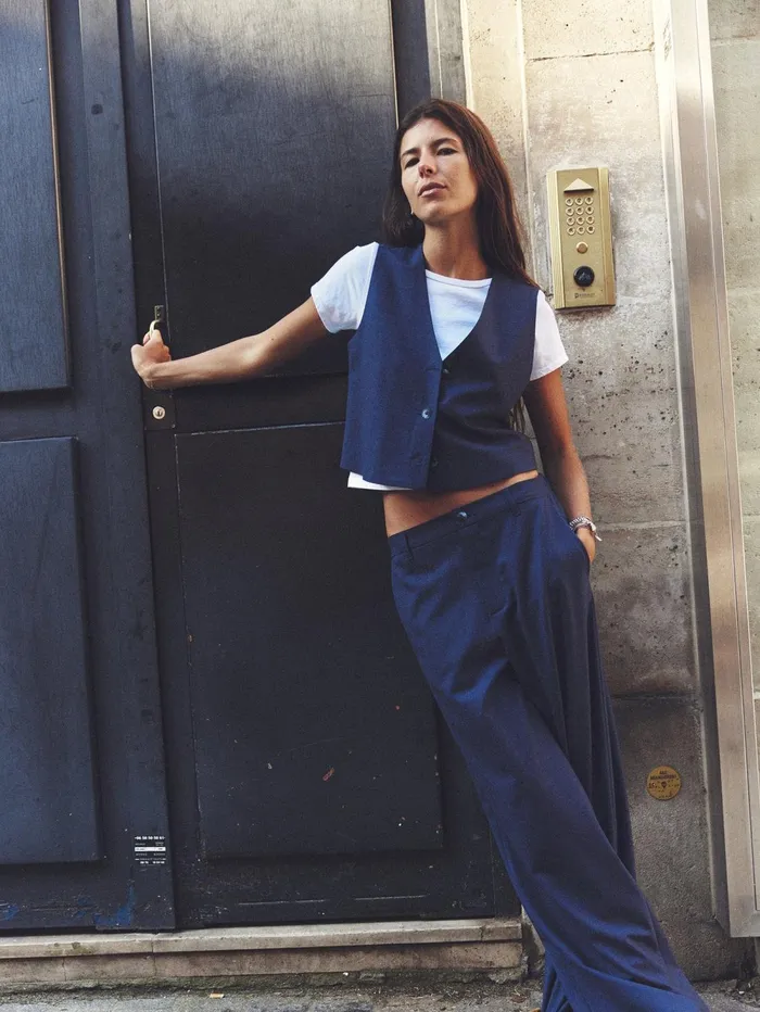 XRENA Navy Melange Portlyn Pant Women Pants and Jumpsuits XRENA Navy Melange Portlyn Pant Women Pants and Jumpsuits