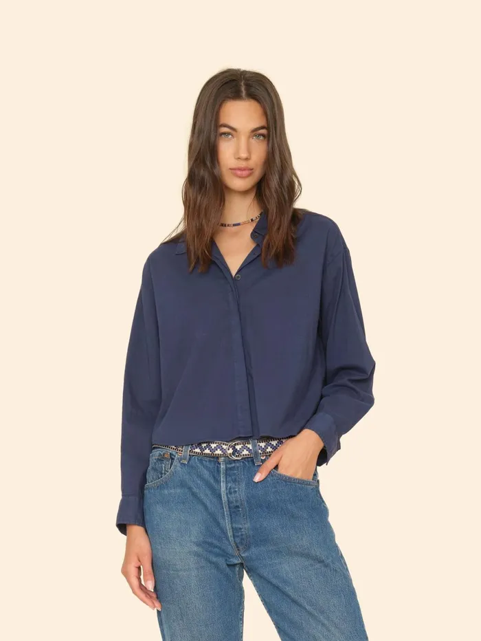 XRENA Navy Smyth Shirt Women Shirts