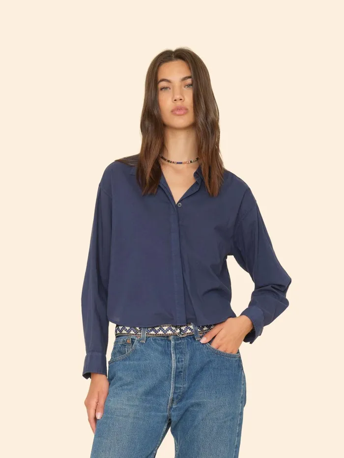 XRENA Navy Smyth Shirt Women Shirts XRENA Navy Smyth Shirt Women Shirts