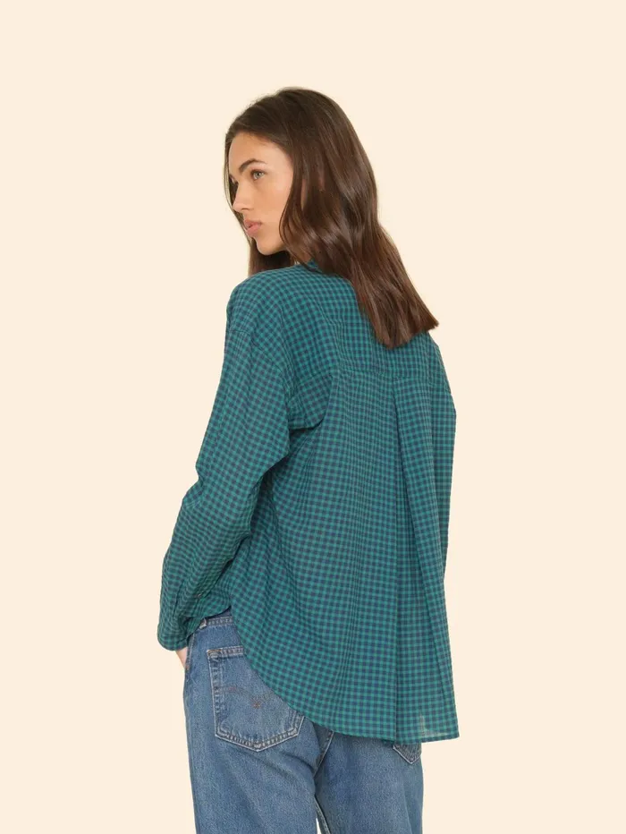 XRENA Pine Sky Jordy Plaid Shirt Women Shirts XRENA Pine Sky Jordy Plaid Shirt Women Shirts