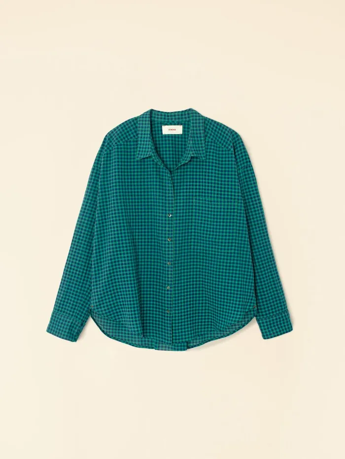 XRENA Pine Sky Jordy Plaid Shirt Women Shirts XRENA Pine Sky Jordy Plaid Shirt Women Shirts