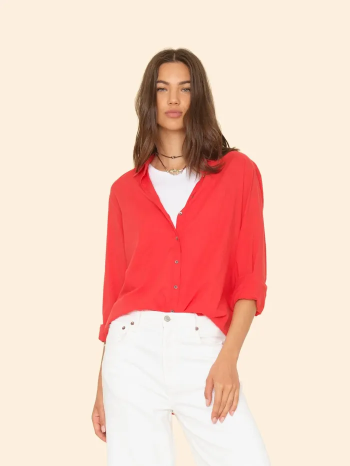 XRENA Racing Red Beau Shirt Women Shirts XRENA Racing Red Beau Shirt Women Shirts