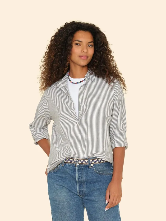 XRENA Sage White Beau Shirt Women Shirts