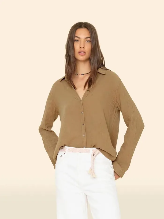 XRENA Sea Grass Scout Shirt Women Shirts