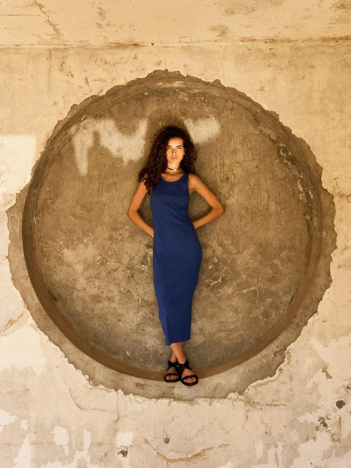 XRENA Seaside Blue Ashleigh Rib Dress Women Dresses XRENA Seaside Blue Ashleigh Rib Dress Women Dresses