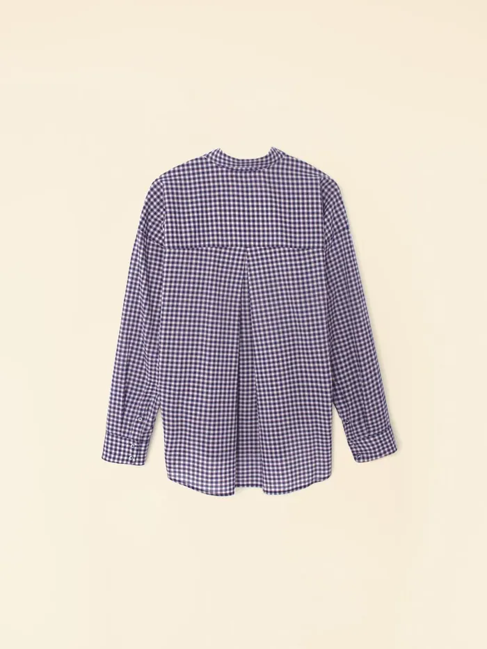 XRENA Stone Blue Jordy Plaid Shirt Women Shirts XRENA Stone Blue Jordy Plaid Shirt Women Shirts