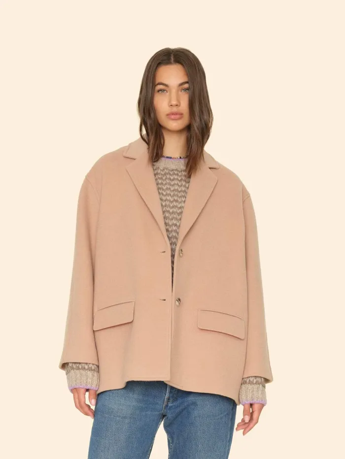 XRENA Warm Camel Rowan Jacket Women Sweaters and Jackets