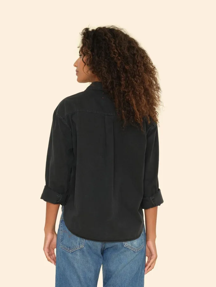 XRENA Washed Black Asher Twill Shirt Women Shirts XRENA Washed Black Asher Twill Shirt Women Shirts