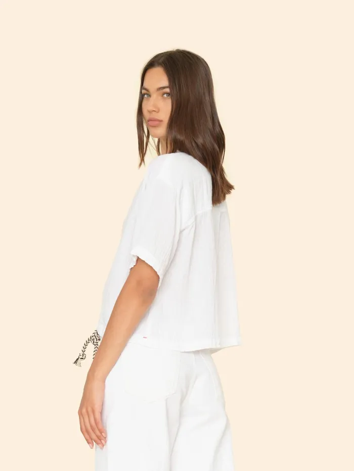 XRENA White Ansel Gauze Top Women Tops XRENA White Ansel Gauze Top Women Tops