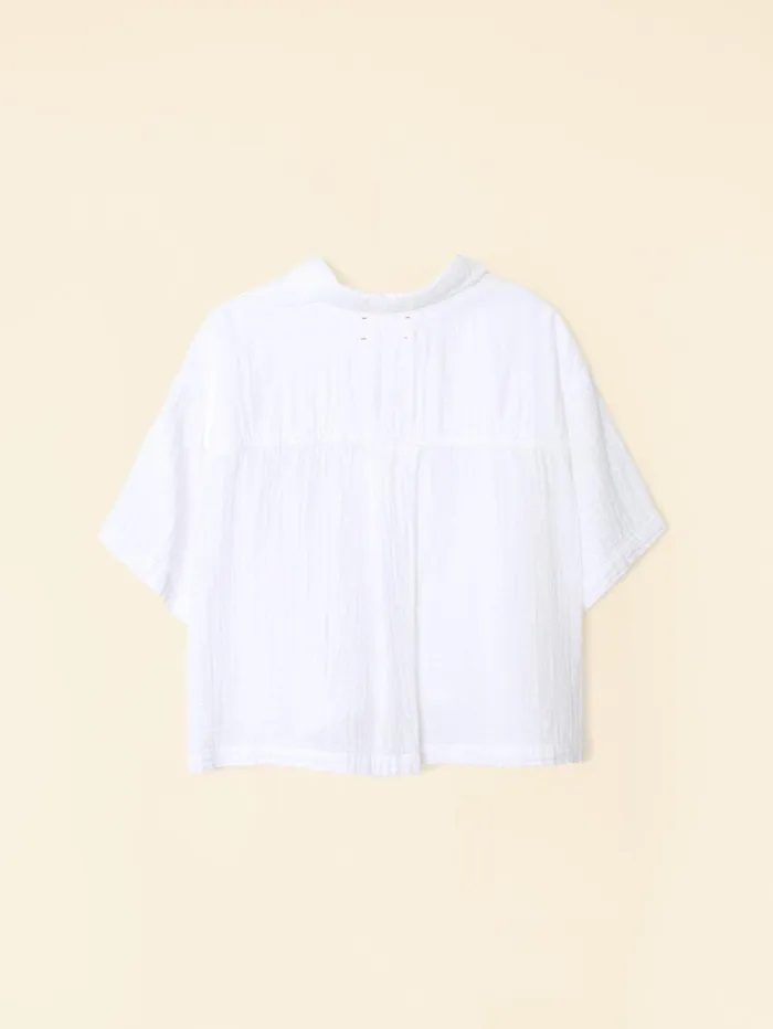 XRENA White Ansel Gauze Top Women Tops XRENA White Ansel Gauze Top Women Tops