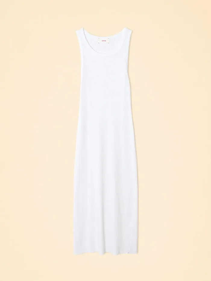 XRENA White Ashleigh Rib Dress Women Dresses XRENA White Ashleigh Rib Dress Women Dresses