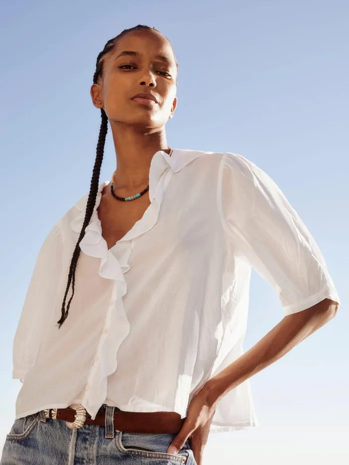XRENA White Caspia Top Women Tops XRENA White Caspia Top Women Tops