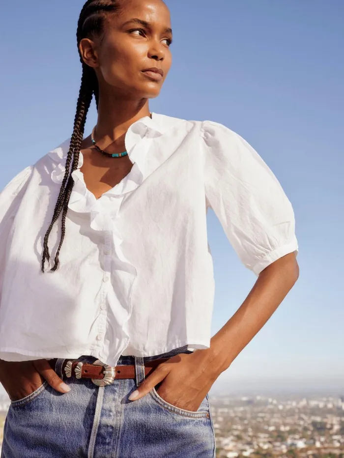 XRENA White Caspia Top Women Tops XRENA White Caspia Top Women Tops