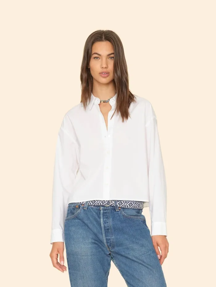 XRENA White Dawson Crisp Shirt Women Shirts
