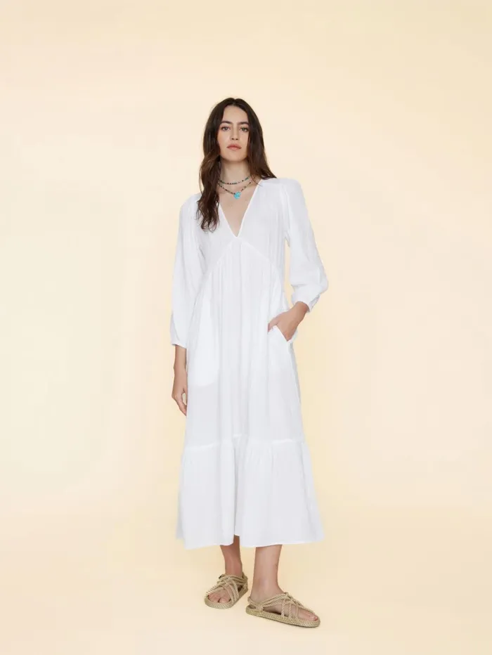 XRENA White Ella Dress Women Dresses