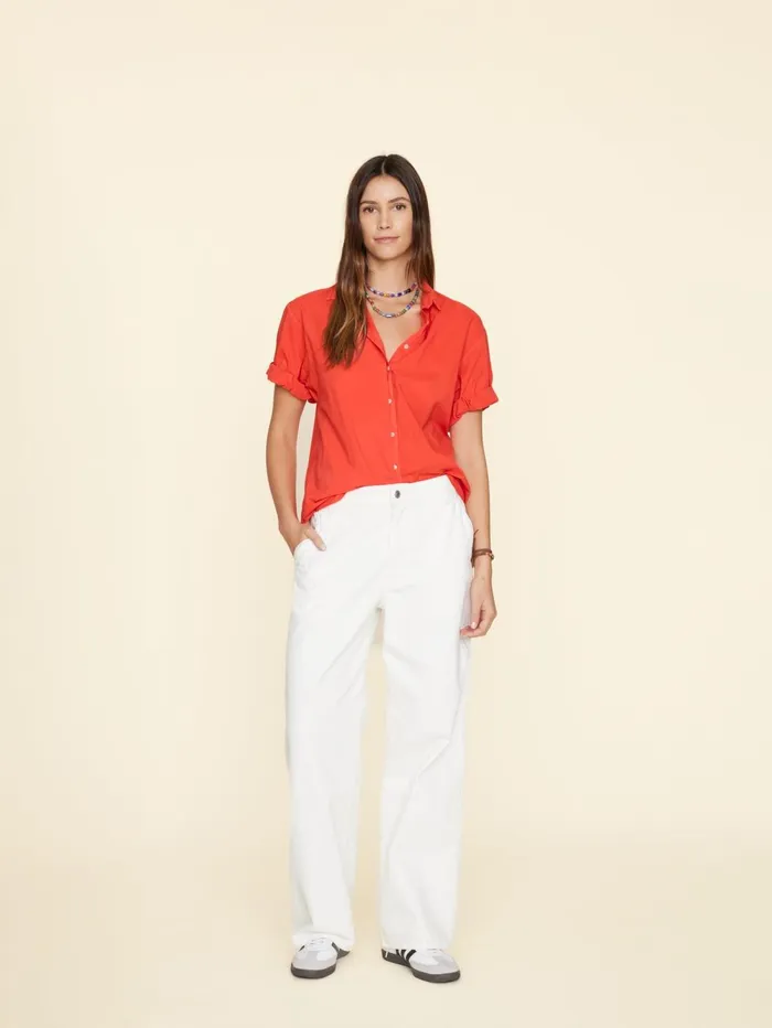 XRENA White Garrett Denim Pant Women Pants and Jumpsuits