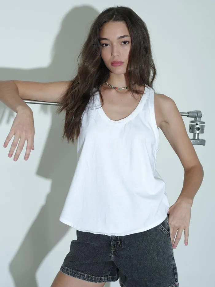 XRENA White Jett Tank Women Sweats and Tees XRENA White Jett Tank Women Sweats and Tees