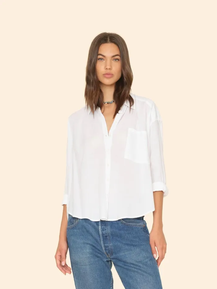 XRENA White Jordy Shirt Women Shirts