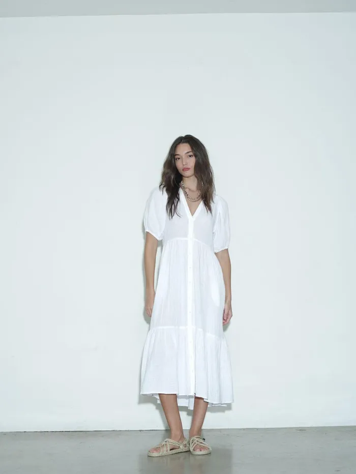 XRENA White Lennox Dress Women Dresses XRENA White Lennox Dress Women Dresses