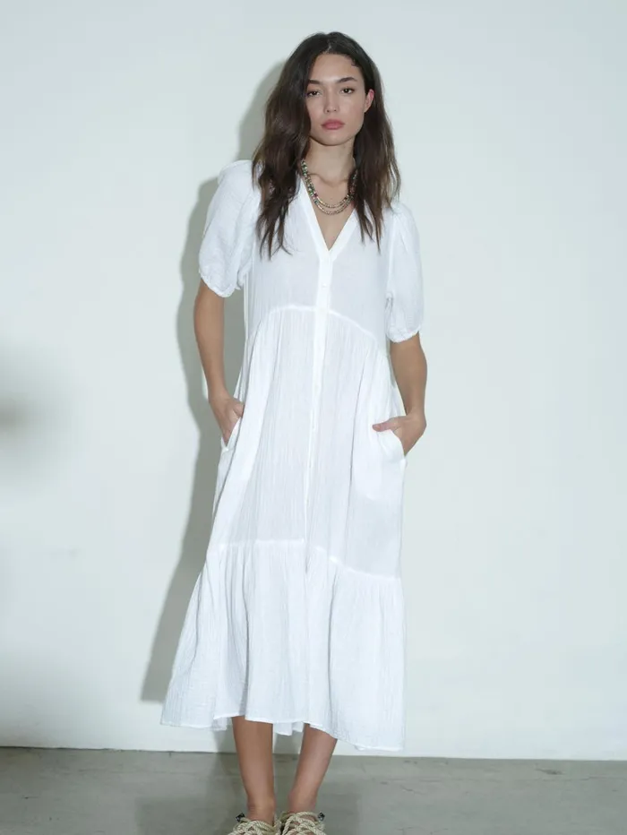 XRENA White Lennox Dress Women Dresses XRENA White Lennox Dress Women Dresses