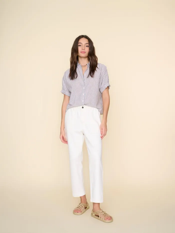 XRENA White Mercer Denim Pant Women Pants and Jumpsuits