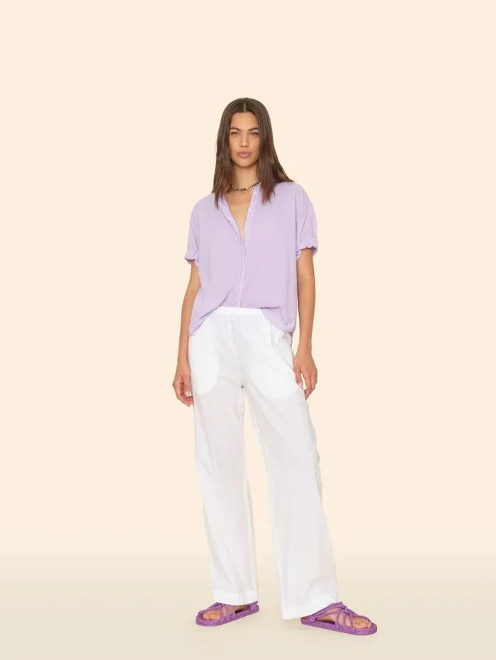 XRENA White Piper Pant Women Pants and Jumpsuits