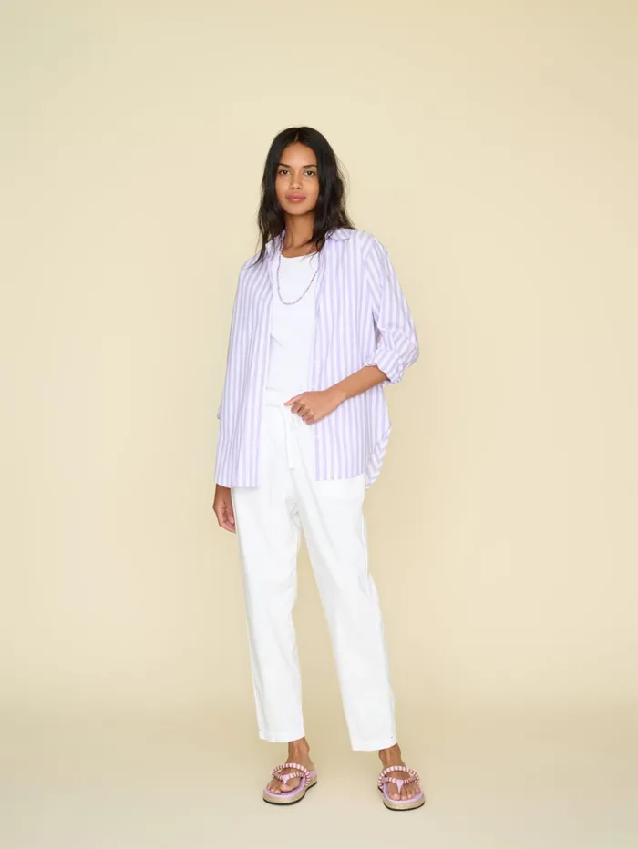 XRENA White Rex Twill Pant Women Pants and Jumpsuits