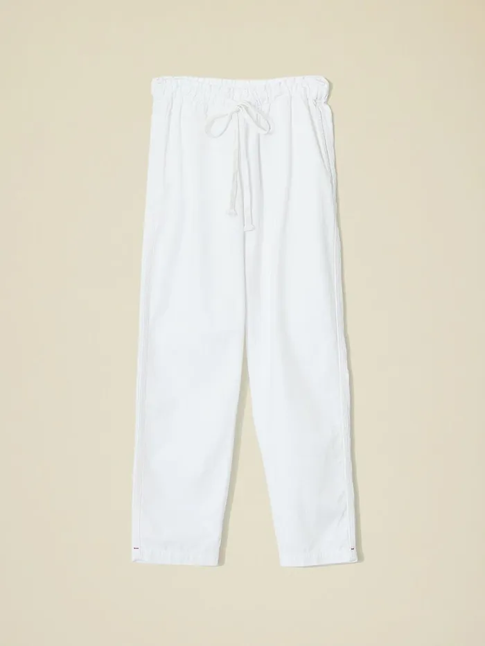 XRENA White Rex Twill Pant Women Pants and Jumpsuits