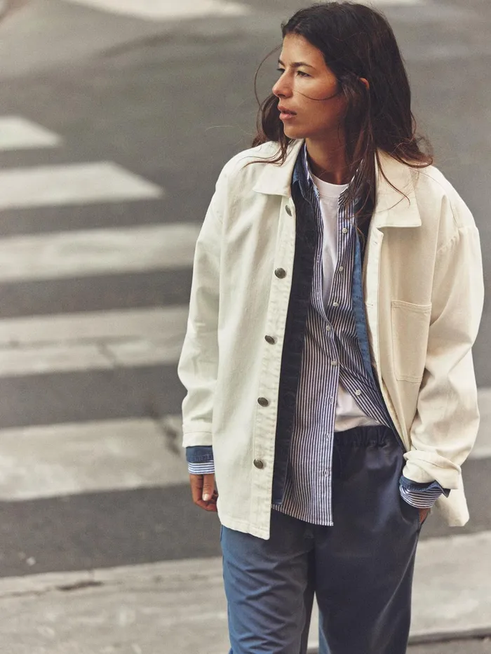XRENA White Stanford Denim Jacket Women Sweaters and Jackets XRENA White Stanford Denim Jacket Women Sweaters and Jackets