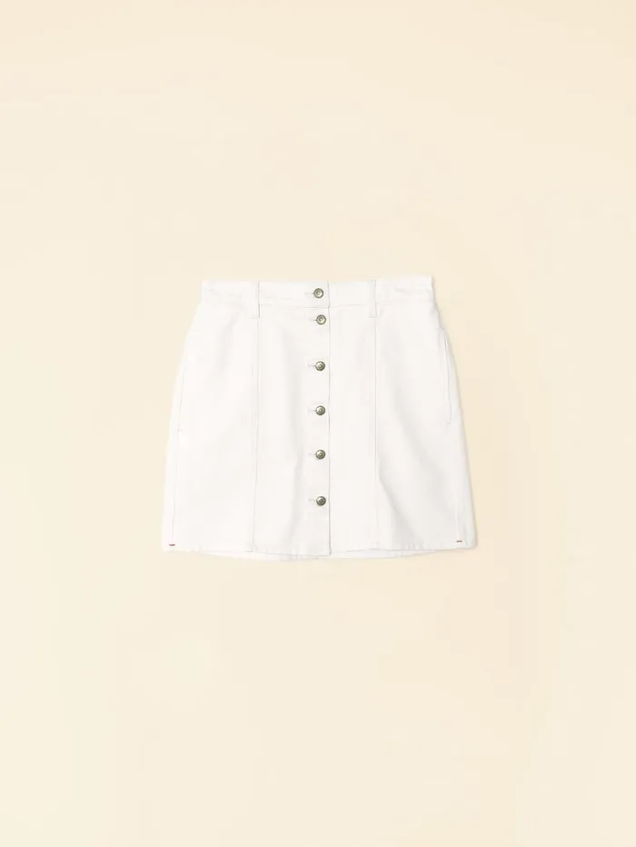 XRENA White Sydelle Denim Skirt Women Skirts XRENA White Sydelle Denim Skirt Women Skirts