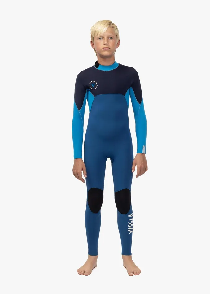 Youth Vissla 7 Seas 43 Boys Back Zip Full Suit SUPER BLUE