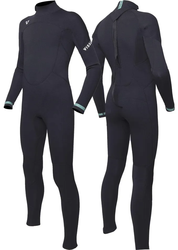 Youth Vissla Easy Seas Boys 32 Full Flatlock Back Zip Wetsuit Black
