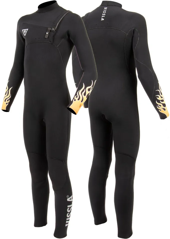 Youth Vissla High Seas Boys Fire 32 Full Chest Zip Wetsuit Black Youth Vissla High Seas Boys Fire 32 Full Chest Zip Wetsuit Black