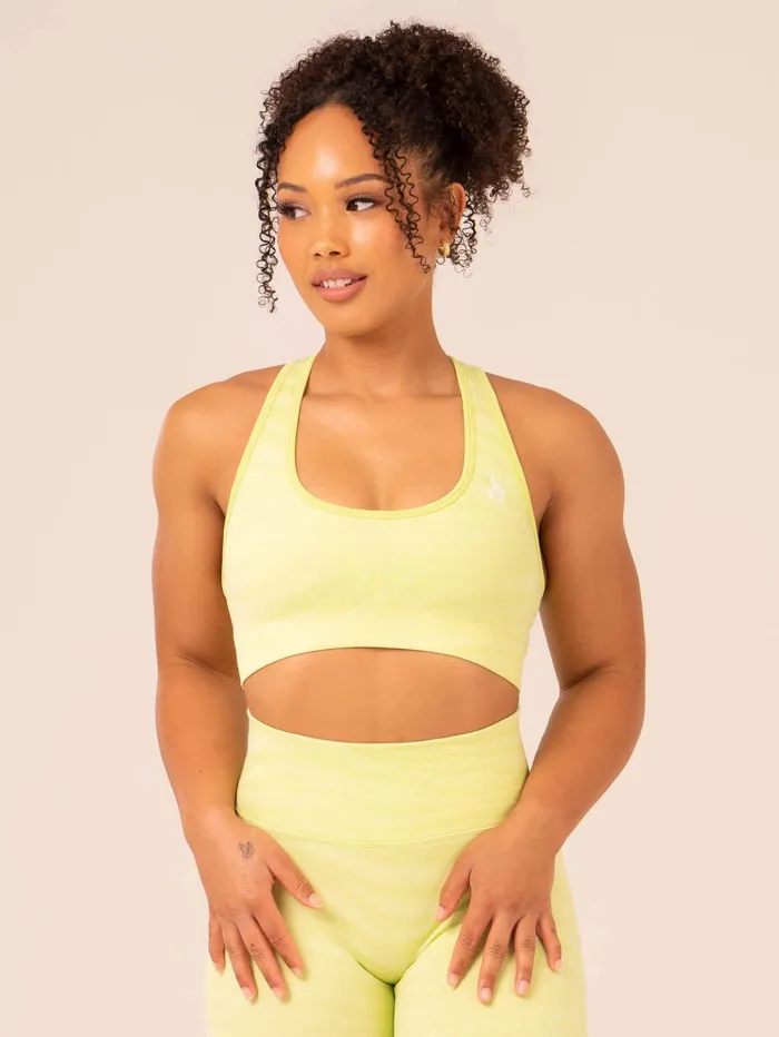 Zebra Seamless Sports Bra 8211 Lime Zebra Women Ryderwear Sports Bras